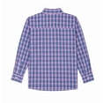 thumbnail image 3 of Bienzoe Boy's Cotton Plaid Roll Up Button Down Shirts Rose/Marine 11/12, 3 of 9