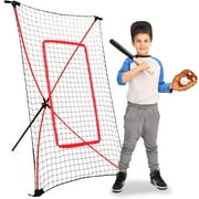 Baseball Kids Training Net - Pitch Back, Fielding Practice, Rebound, Throwing Return Exercise | Youth Sport Gifts, Softball Equipment & Gear, Black, 5' x 3'