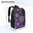 thumbnail image 3 of Goofa Snowflake Gradient Purple Pattern 17in Student Backpack - School, Travel, Work Bookbag -Laptop Backpack,Water Resistant College School Computer Bag, 3 of 6