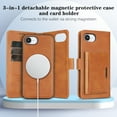 thumbnail image 2 of Dteck for iPhone 16e Case Detachable Wallet Case with Card Holder, 3 in 1 PU Leather Flip Folio with RFID Blocking Stand Shockproof Phone Cover 6.1 Inch 2025,Brown, 2 of 7