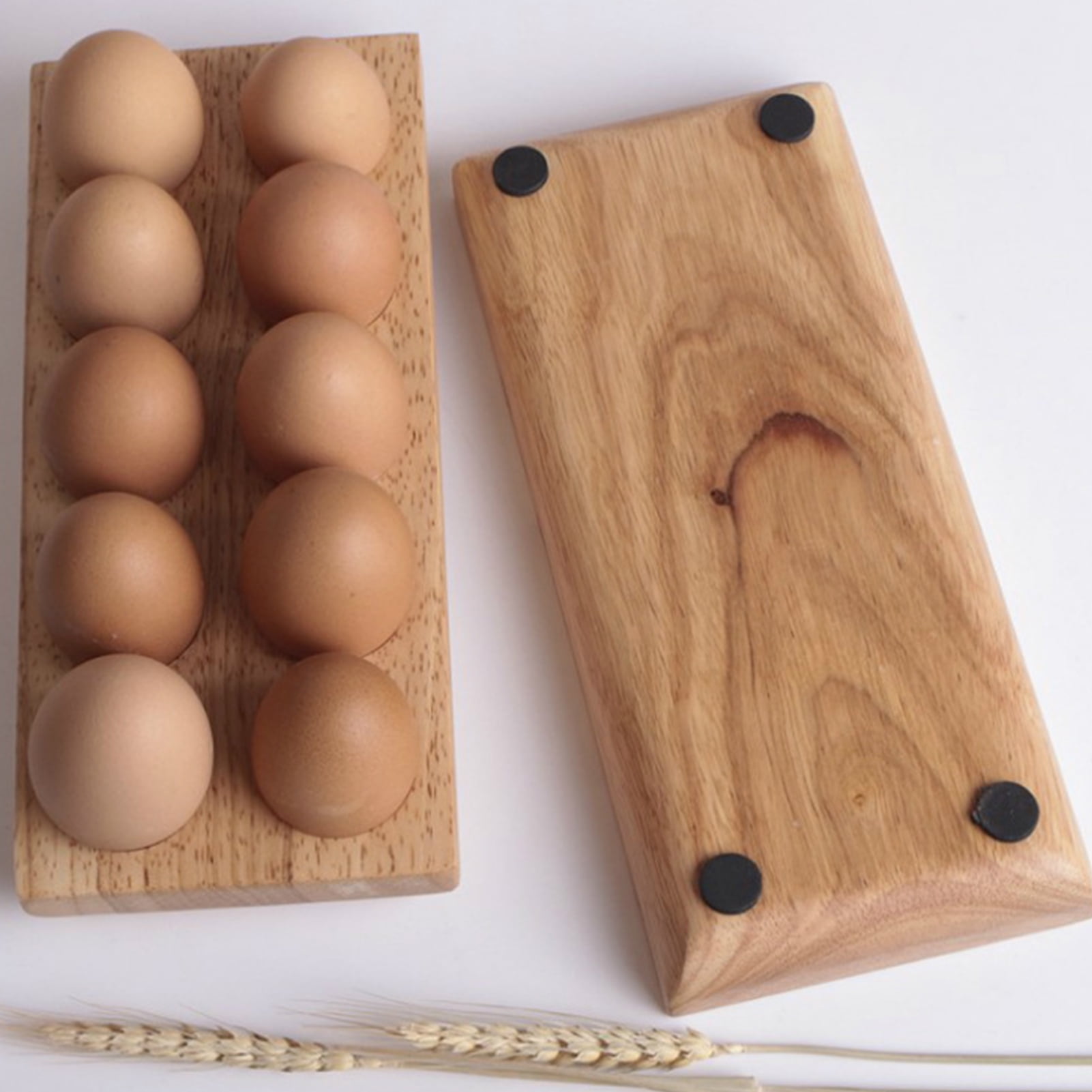 Wooden Egg Holder Tray 12 Hole Egg Container rack Kitchen Egg