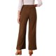 thumbnail image 3 of Pantalones de pana INSPIRE CHIC para mujer 2025, casuales, de cintura alta, con un botón, elásticos, de pierna ancha con bolsillos, L marrón oscuro, 3 of 6