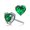 Green, variant on Women 7 Color Cubic Zircon Stud Earring Pretty 925 Silver Heart Shape Jewelry