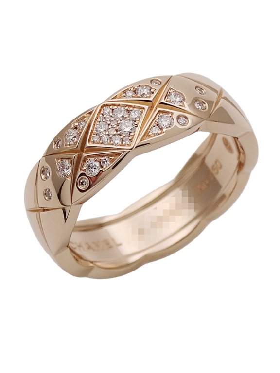 Pre-Owned Chanel ring for women and men, brand name ring, 750PG diamond, Coco Crush, medium...