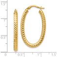thumbnail image 6 of 14k Yellow Gold ForeverLite Polished and Textured Oval Hoop (19x32mm) Earrings, 6 of 6