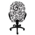 thumbnail image 3 of Dragon Office Chair Slipcover, Antique Art Chinese Dragon Pattern Design Vintage Illustration Retro Print, Protective Stretch Decorative Fabric Cover, Standard Size, Black and White, by Ambesonne, 3 of 5