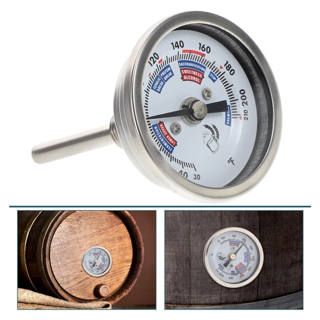 FESTFENDS Threaded Stainless Steel Wine Thermometer for Reliable Temperature Measurement in Wine Barrels