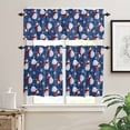 thumbnail image 2 of Christmas Kitchen Curtains and Valances Set, Winter Snowman Xmas Snowflakes Blue Background Rod Pocket Window Valance Window Curtain Panels for Living Room Bedroom Laundry, 27.5x36in, 3 Pieces, 2 of 7