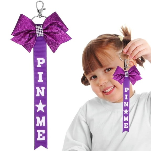 ibasenice 2Pack Cheer Pin Me Ribbon Cheer Keychain Accessories for Team Spirit Look