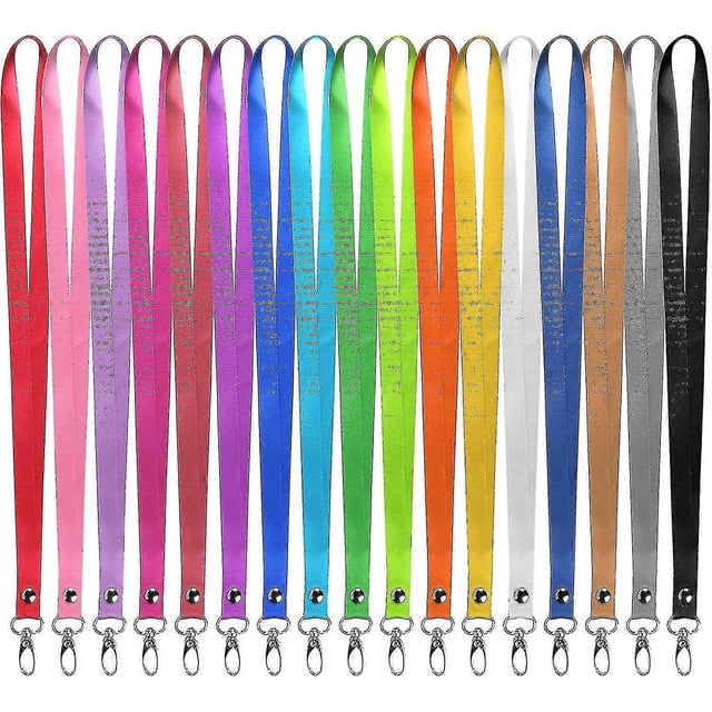 18 Pcs Mixed Colours Neck Lanyard, Lanyard Neck Strap And Strong Clip, Bulk Badge Lanyards