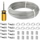 thumbnail image 1 of Cable de acero inoxidable de 3 mm, cuerda de acero inoxidable de 50 m/3 mm, cable de acero revestido con bridas, manguitos M3, orejetas de acero inoxidable, cable de alambre de 3 mm para tendedero, ca, 1 of 5