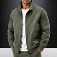 thumbnail image 5 of Danhjin Men's Fall Jackets Lapel Full Zipper Long Sleeve Stand Collar Winter Outerwear Solid Color Comfy Fashion Coats, 5 of 10