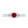 thumbnail image 4 of Rosec Jewels Ruby Diamond Engagement Ring for Women - Vintage Style Ring - AAA Quality Certified - with Jewelry Box, 925 Sterling Silver, US 9.00, 4 of 8