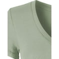 thumbnail image 5 of Made by Olivia Women's Basic Solid Short Sleeve V Neck Jersey Top, 5 of 6