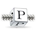 thumbnail image 2 of Bling Jewelry Womens Initial Alphabet Bead Charm A-Z Sterling Silver for European Bracelet, 2 of 4