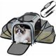 thumbnail image 1 of Transportín plegable para perros - Transportín para gatos - Transportín portátil - Transportín para perros - Aprobado por el sistema de aerolíneas - Conveniente bolsa de transporte, 1 of 5