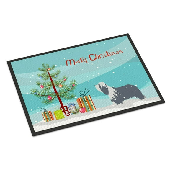 Carolines Treasures BB2935JMAT Bearded Collie Dog Merry Christmas Tree Door Mat Indoor Rug or Outdoor Welcome Mat 24x36