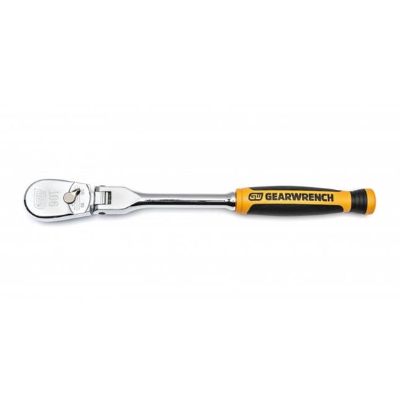 WTD KDT-81009T 0.25 in. Drive 90 Tooth Dual Material Flex Head Teardrop Ratchet 8 in.