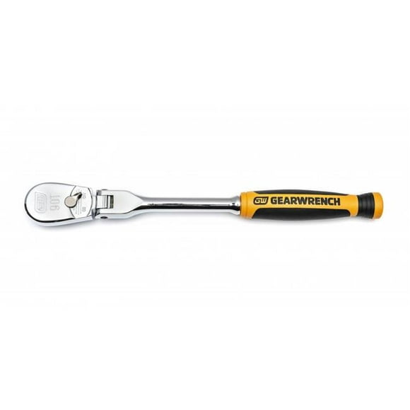WTD KDT-81009T 0.25 in. Drive 90 Tooth Dual Material Flex Head Teardrop Ratchet 8 in.