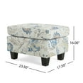 thumbnail image 3 of Noxveil Modern Upholstered Storage Ottoman, Beige + Blue Floral, 3 of 10