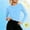Light Blue, variant on Njagoc3 Workout Tops for Women | Crewneck Long Sleeve Slim Fit Activewear Pullover Top with Cuffs | Relaxed Fit for Fall Casual Wear & Light Activities,Light Blue,XXL