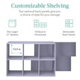 thumbnail image 4 of Best Choice Products 6-Cube Bookshelf, 13.5in Display Storage System, Organizer w/ Removable Back Panels - Lavender, 4 of 9