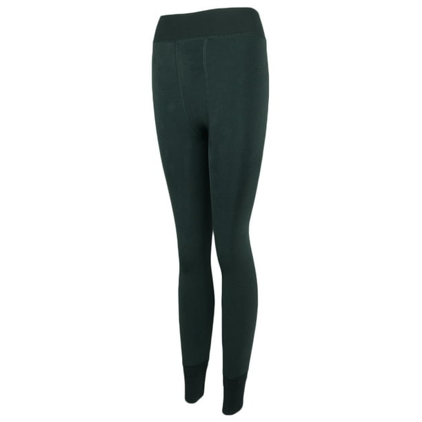Womens Fashion Opaque Warm Fleece Lined Tights Thermal Winter Tights Pants  Deep Green