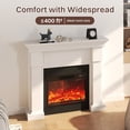 thumbnail image 6 of FURRYFECTION 48" Electric Fireplace with Mantel, 23" Freestanding Fireplace Heater TV Stand with Adjustable 3D Flame, Remote Control, 1500W, White, 6 of 9
