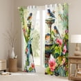 thumbnail image 3 of Manfei Retro Country Floral Blackout Curtains Set of 2 (52x84 Each),Cute Wild Birds Window Curtains,Green Pink White Curtains and Drapes For Adults,Microfiber Bedroom Decor, 3 of 6