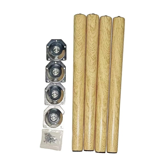 4Pcs Wooden Furniture Legs Wood Table Legs Modern Round Replacement Parts Desk Chair Legs for Couch End Table Bed Table 50cm