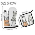 thumbnail image 2 of Yayeee Oven Mitts and Pot Holder Set of 4 Heat Resistant Kitchen Gloves Baking Hot Pad, Gray Cute Chubby Cat, 2 of 5