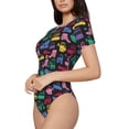 thumbnail image 2 of Naloa Colorful Excavator Women's Short-Sleeved Onesie, One-Piece Swimsuit for Parties, dates, clubs - Medium, 2 of 9