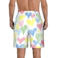 thumbnail image 3 of KLL Hand Drawn Colored Hearts Men's Casual Summer Beach Shorts Hawaiian Shorts with Pockets-XX-Large, 3 of 5