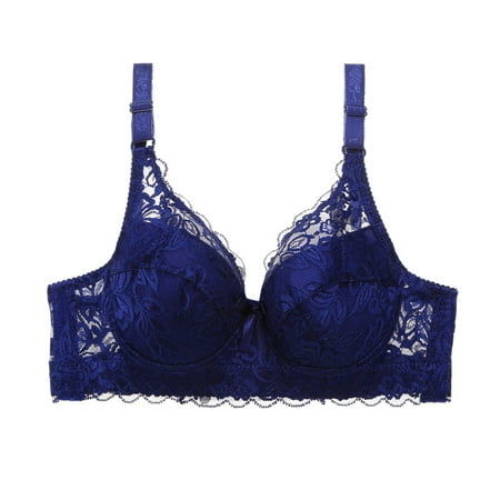 Quealent Womens Bras Comfortable Plus Size Women s Comfort Revolution Wireless Bra  ComfortFlex Fit Full Coverage Bra (Blue 90B)