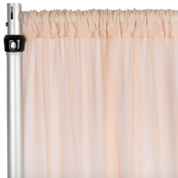 1 Pc, Chiffon Curtain Drape 10Ft H x 58" W Panel - Blush/Rose Gold for Wedding, Graduation, Quinceanera, Birthday, and Bridal Shower