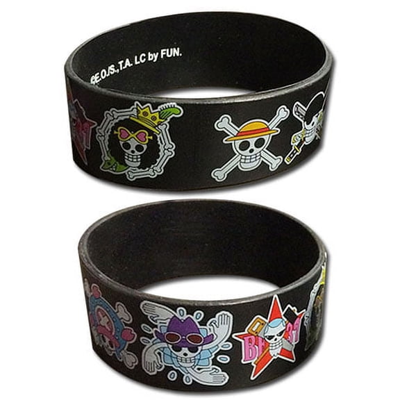 Wristband - One Piece - Straw Hat Crew Jolly Rogers PVC New Licensed ge54222