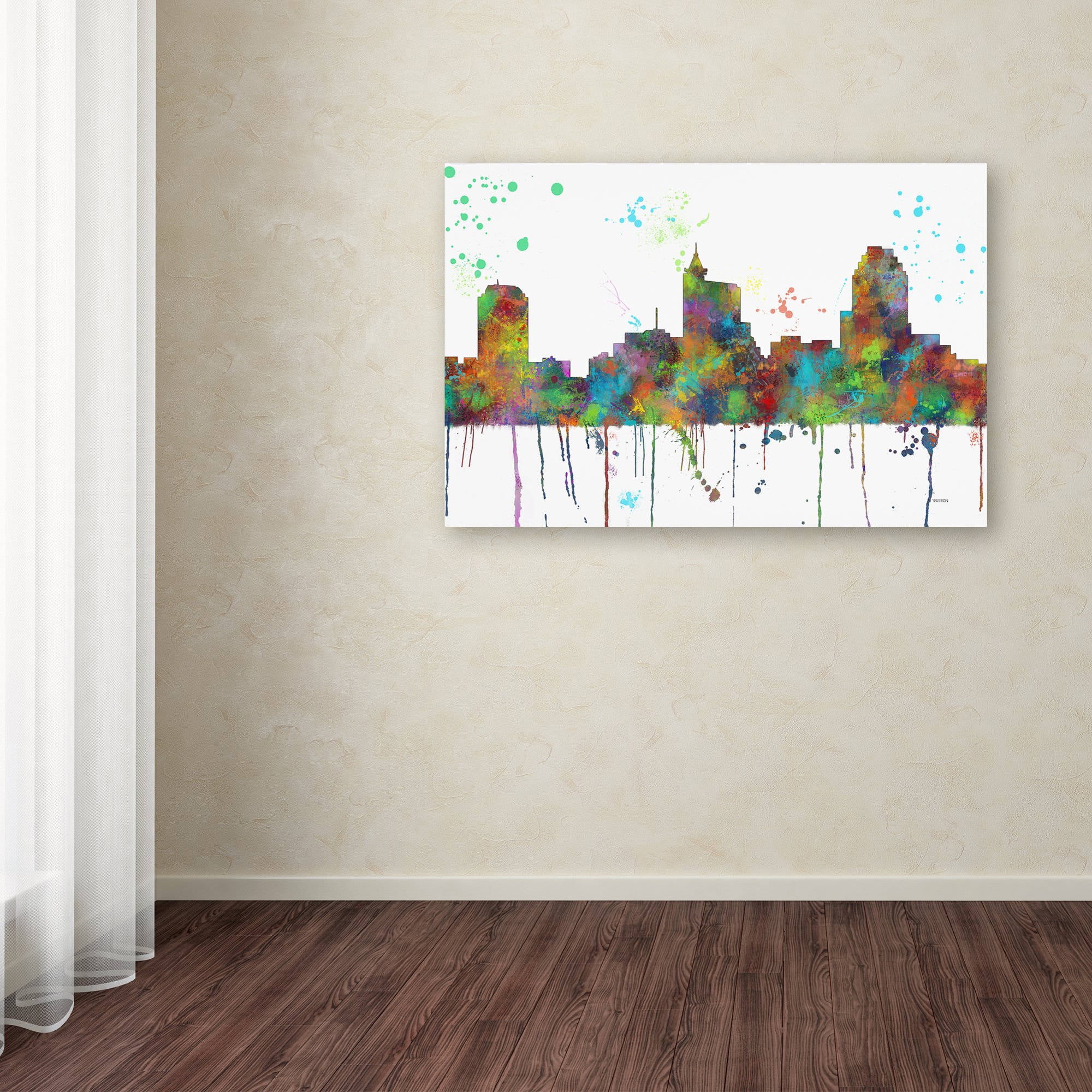 Trademark Fine Art "Raleigh North Carolina Skyline Mclr-1" Canvas Art by Marlene Watson