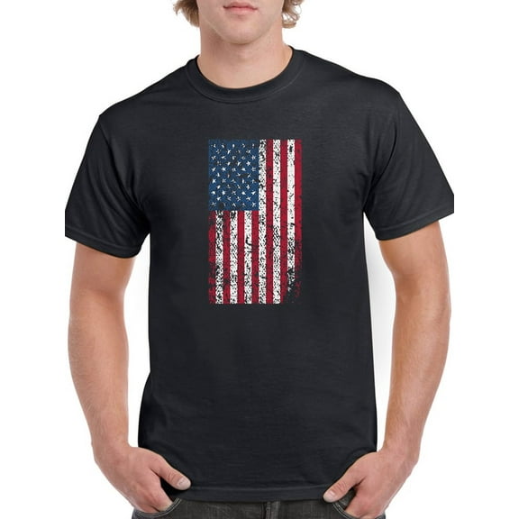 Grunge Colored U.s.a. Flag Men T-Shirt, Male x-Large