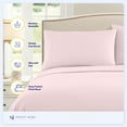 thumbnail image 4 of Sweet Home Collection California King Sheet Sets, Classic 1800 Series Deep Pocket 4 Piece, Luxury Soft Microfiber Bed Sheet Sets, Pale Pink, 4 of 6