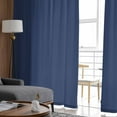 thumbnail image 4 of Navy Blue Semi Sheer Curtains 84 Inch Length 2 Panels Set, Modern Pure Navy Blue Sheer Kitchen Curtain Privacy Voile Window Curtain for Living Room Bedroom Rod Pocket Drapes, 4 of 7