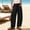 Black plus size wide leg trousers a1, variant on Plus Size Wide Leg Pants for Women Elastic Waist Trousers with Pockets Solid Casual Beach Vacation Loose Long Pants, Mint Green S