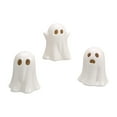 thumbnail image 2 of EazyTech Ceramic Halloween Ghost Decorations Set of 3 Indoor - Cute Spooky Light Up Ghost Figurine with Warm LED Glow, Battery Operated for Tabletop, Shelf, Mantel - Festive Home Decor, 2 of 6