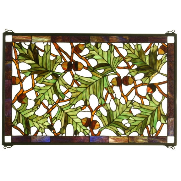 Meyda Tiffany 66276 Acorn & Oak Leaf Stained Glass Window