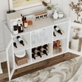 thumbnail image 4 of Homieasy Cabinet Bar with Power Outlet & LED Light, Wine Bar Cabinet with Wine and Glasses Rack, Home Coffee Bar Cabinet, Buffet Sideboard with Storage shelf for Kitchen, Dining Room, White, 4 of 6