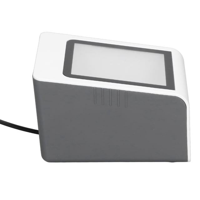Lector de código de barras de escritorio Bling Bling con indicaciones de voz y manos libres USB Blanco + Gris