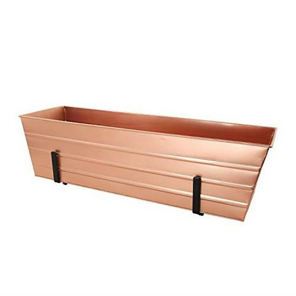 Achla C21C-K6 2 x 6 Railings Flower Box with Brackets&#44; Copper - Large