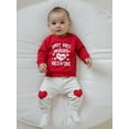 thumbnail image 3 of BemeyourBBs Toddler Baby Boys Girls Valentines Day Outfit Spring Fall Winter Clothes Mommy is My Valentine Letters Printed Long Sleeve Pullover Sweatshirt Jogger Pants Set Sweatsuit, 3 of 9
