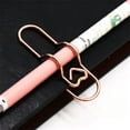 thumbnail image 5 of Metal Heart Shaped Pen Clip Holder, Silver Gold Rose Gold Sturdy Metal, Portable Desk Organization Stationery Accessory, Everyday Writing Souvenir, 0.39" x 0.75" x 2.8", KTFgvq, 5 of 7