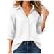 thumbnail image 4 of Neewe Cotton Linen Cardigan for Women Plain Lightweight Trendy Long Sleeve Lapel Collar Button Down Blouse Top, 4 of 6