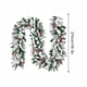 thumbnail image 3 of CaiYueKe 9 ft Flocked Snowflake Garland with Pinecones Berries Christmas Rattan Swag Artificial Greenery Winter Holiday Mantle Fireplace Staircase Doorway Decoration, 3 of 9